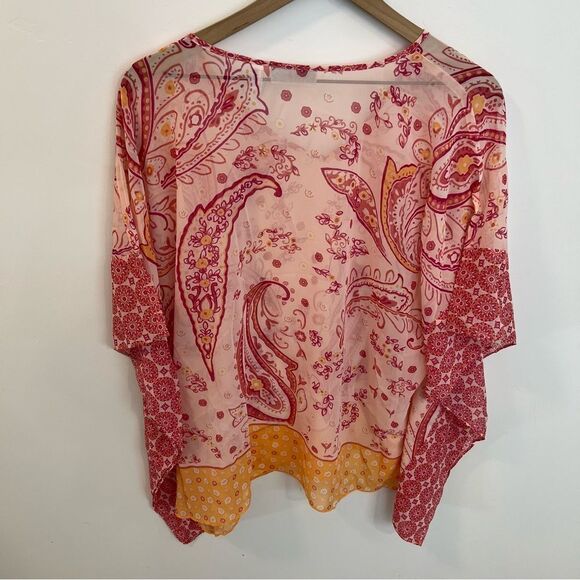 New Susan Graver Sheer Chiffon Scarf Top with Knit Tank | Size M - Picture 6 of 15